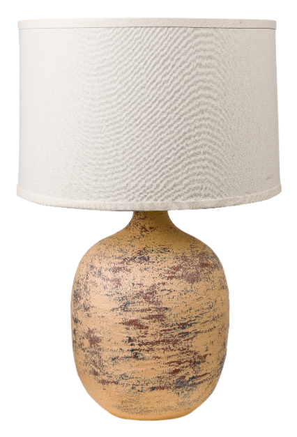 Aged Terracotta Hydrocal Table Lamp 25" | Rustic Handcrafted Lighting