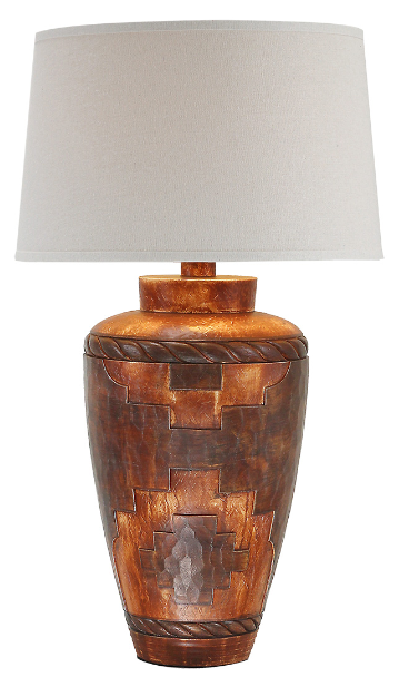 Indian Brick Hydrocal Table Lamp 31" | Rustic 3-Way Lighting