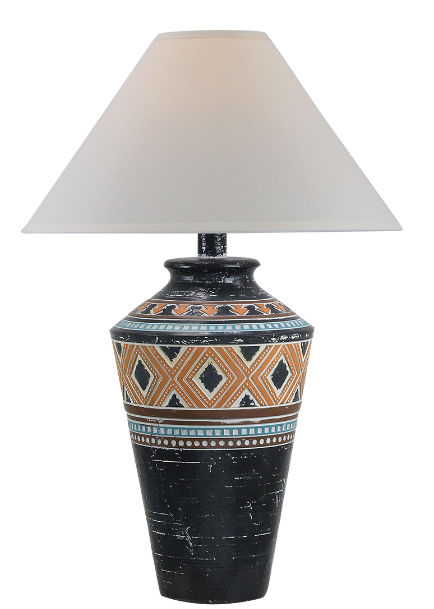 31" Hydrocal Table Lamp | Obsidian Orange, 3-Way