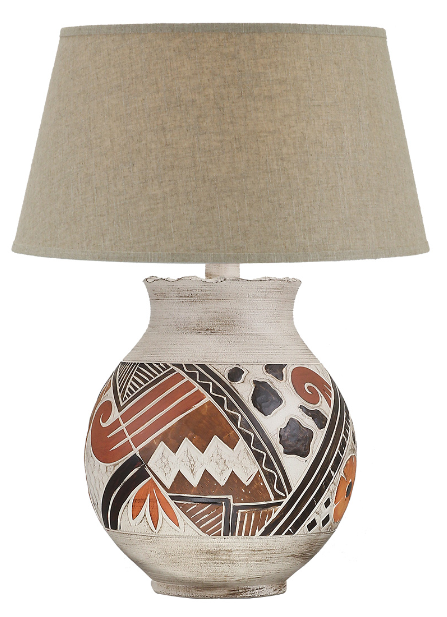 28" Hydrocal Table Lamp | Umber Accents, 3-Way Switch