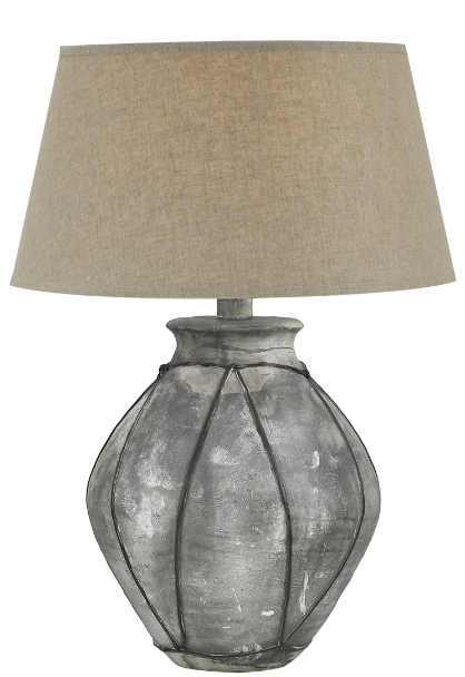 29" Hydrocal Table Lamp | Gray Wash, 3-Way Switch