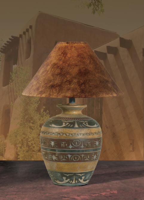 30" Hydrocal Table Lamp | Haze Saddle Finish, 3-Way Switch