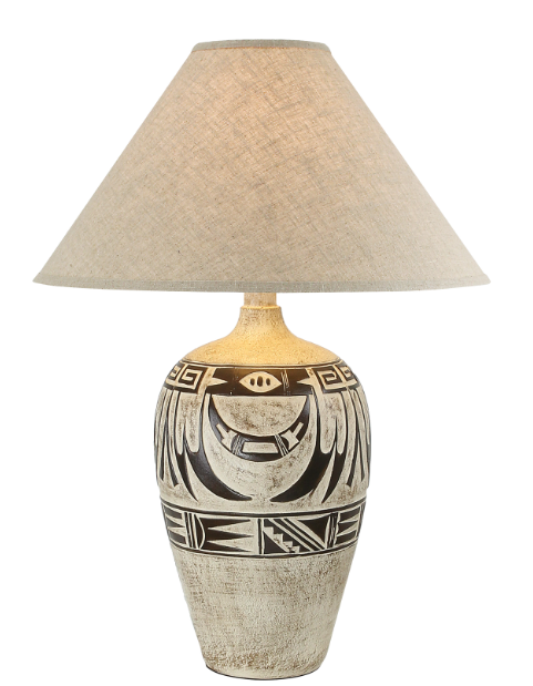 29" Hydrocal Table Lamp | Distressed Brown, 3-Way Switch