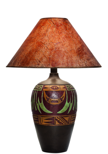 29" Hydrocal Table Lamp | Dark Western, 3-Way Switch