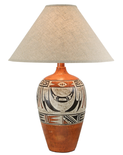 29" Hydrocal Table Lamp | Indian Brick, 3-Way Switch