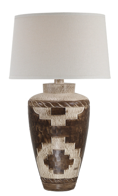 31" Hydrocal Table Lamp | Weathered Brown, 3-Way Switch