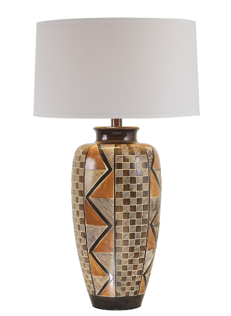 33" Hydrocal Table Lamp | Adobe Multi, 3-Way Switch