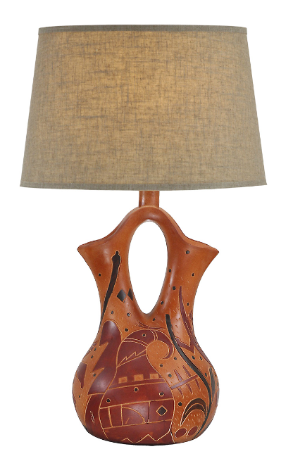 30" Hydrocal Table Lamp | Indian Brick, 3-Way Switch