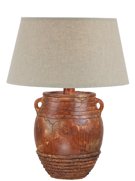27" Hydrocal Table Lamp | Indian Brick, 3-Way Switch