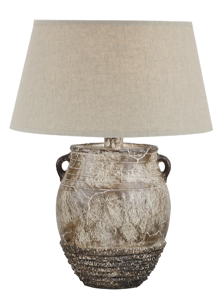 27" Hydrocal Table Lamp | Weathered Brown, 3-Way Switch