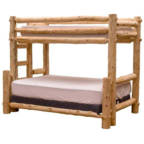 Cedar Log Simplified Bunk Bed Queen/Single XL