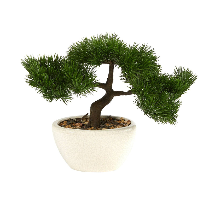 large faux bonsai tree 10” Cedar Bonsai Artificial Tree in Decorative Planter – Rustics for Less