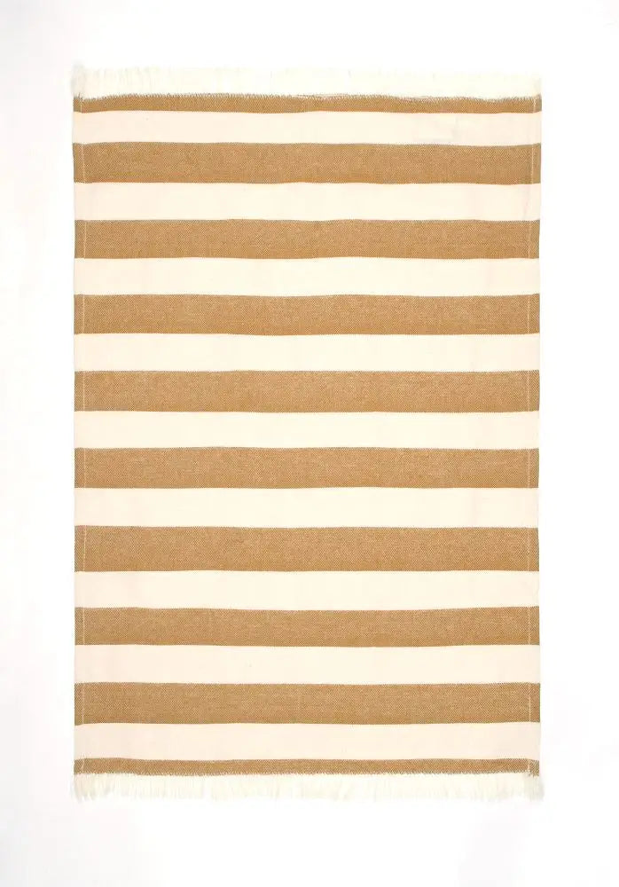 Wide Stripe Single Tea Towel Yellow