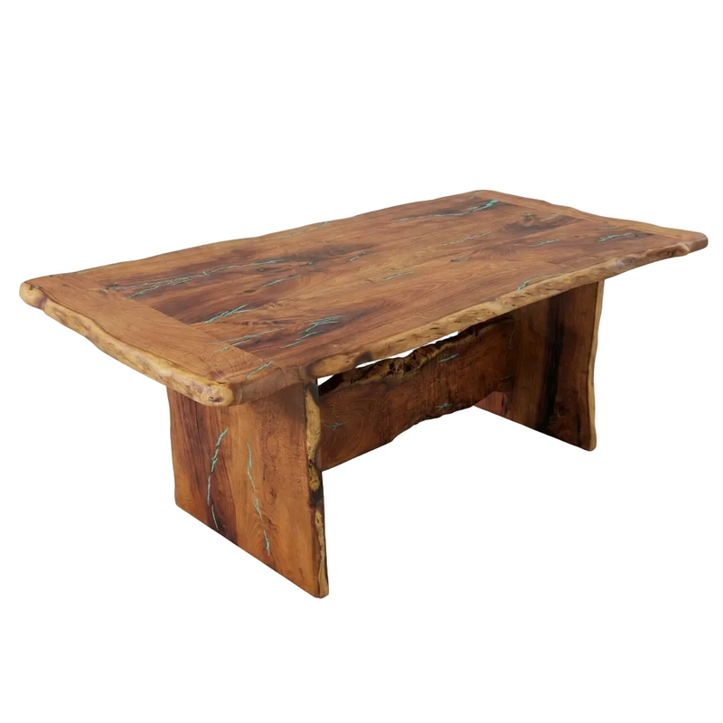 Mesquite 7' Dining Table with Faux Turquoise Inlay