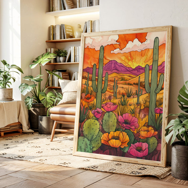 Sunset Over Desert Blooms