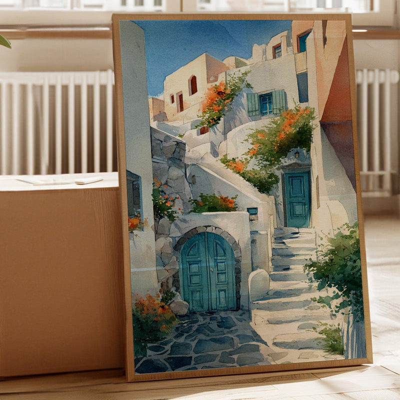 Steps Through Sunlit Bougainvillea