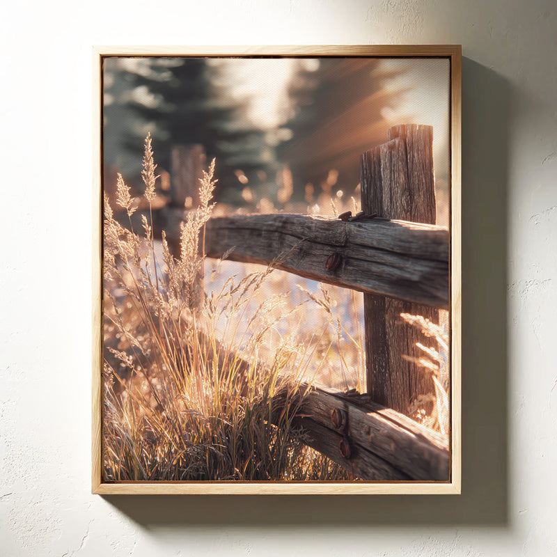Golden Light on Weathered Wood