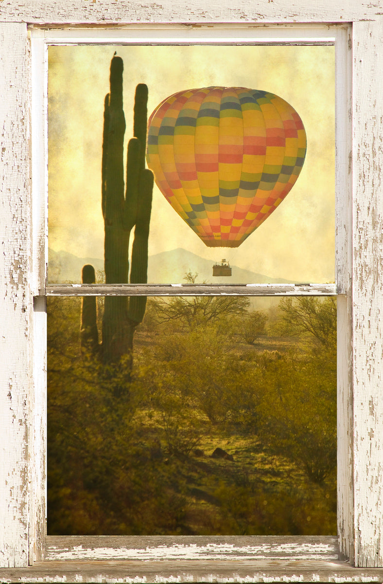 Arizona Hot Air Balloon White Window Peal View