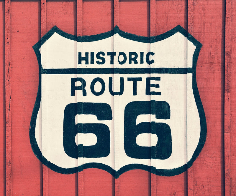 Route 66 sign.