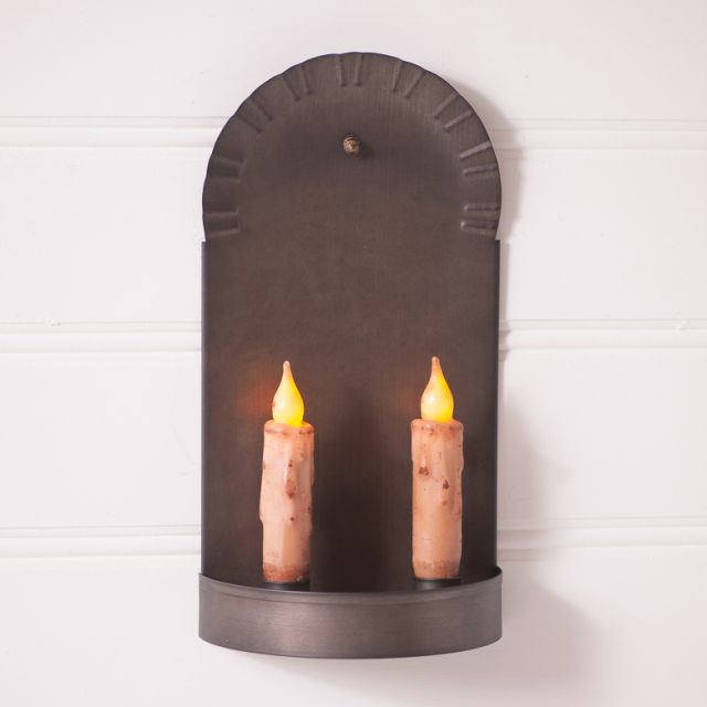 2-Candle Tin Colonial Sconce