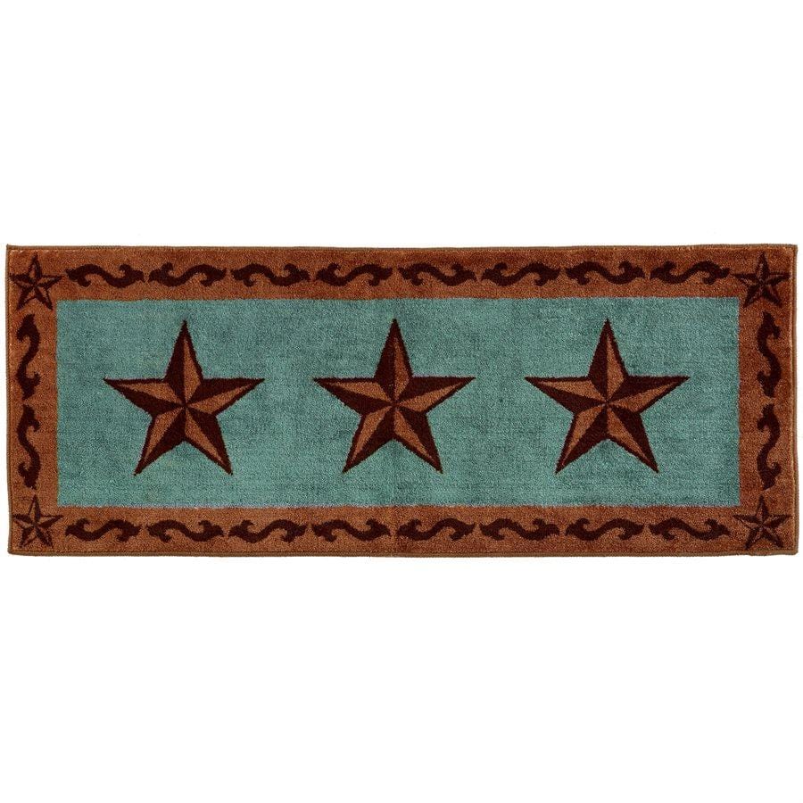 3-STAR W/ SCROLL MOTIF KITCHEN/BATH RUG - TURQUOISE