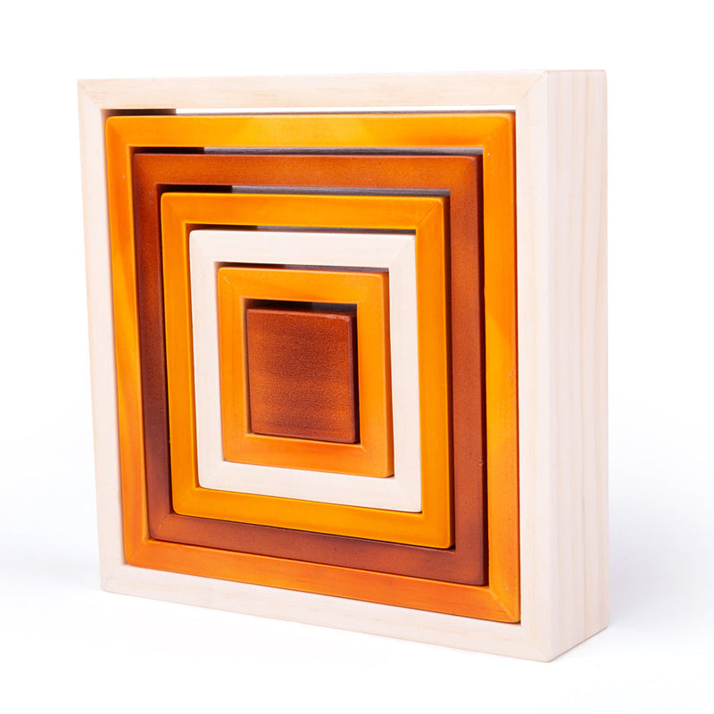 Natural Wooden stacking squares by Bigjigs Toys US