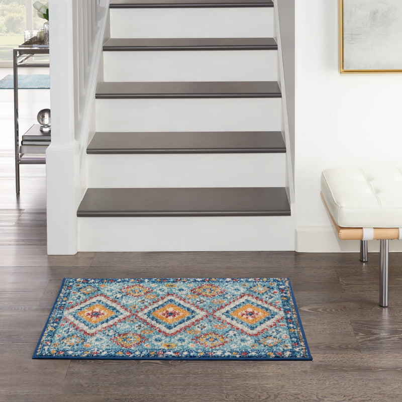 2' x 3' Blue and Multi Diamonds Scatter Rug – Rustics for Less