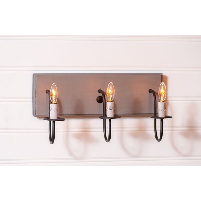 3 Light Vanity Light in Rustic Earl Gray