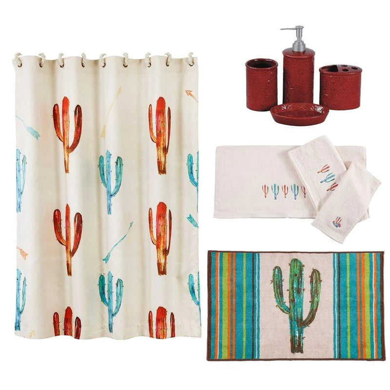 9 PC CACTUS BATHROOM DECOR SET