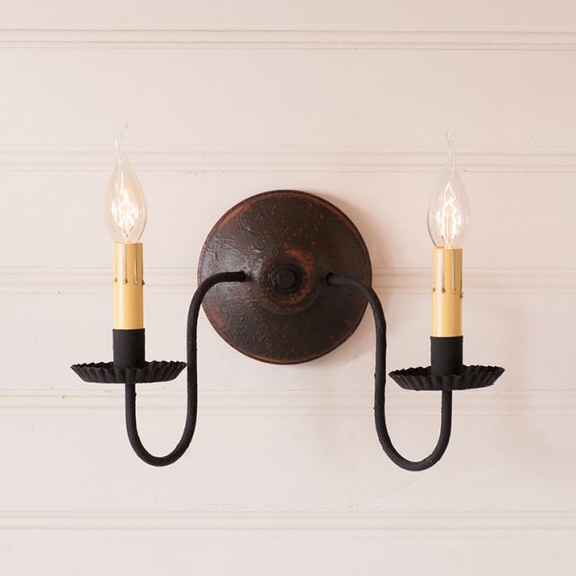Ashford Wall Sconce in Espresso with Salem Brick