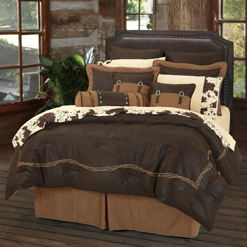 BARBWIRE COMFORTER SET, CHOCOLATE