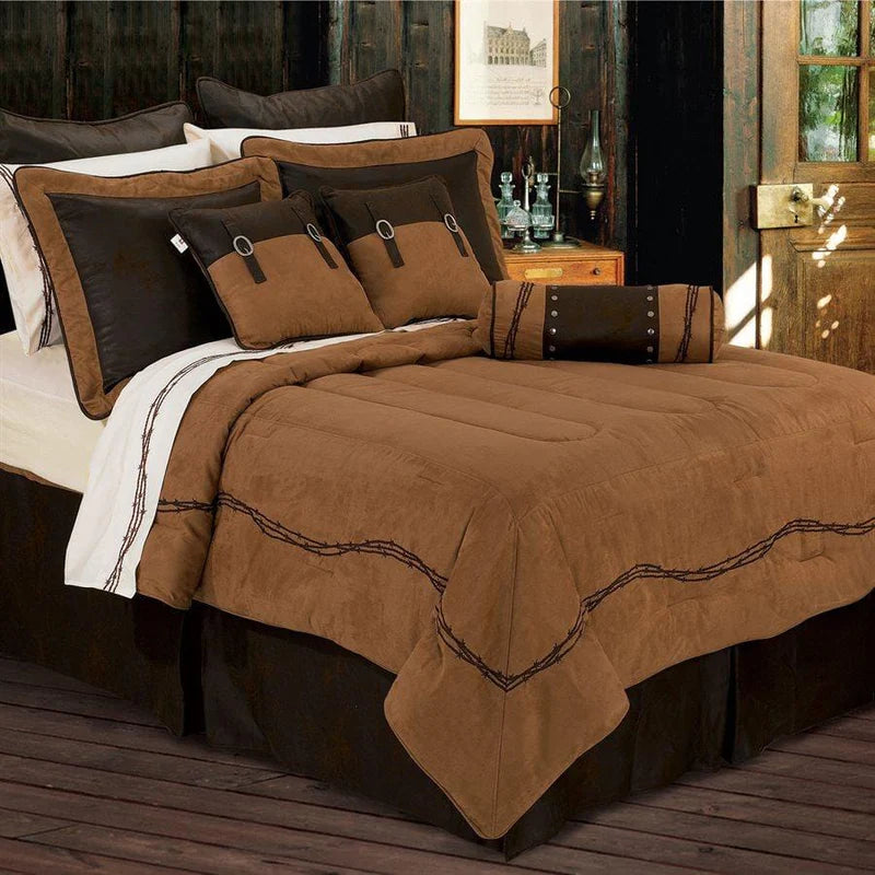 BARBWIRE COMFORTER SET, TAN