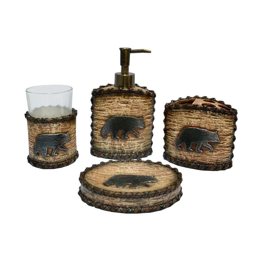 BEAR 4PC BATH COUNTERTOP ACCESSORY SET