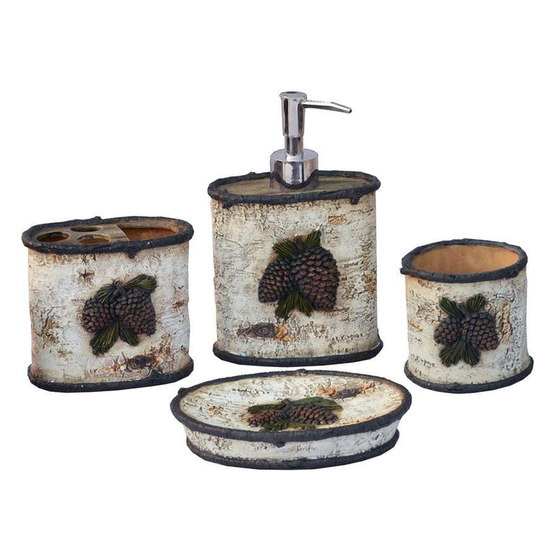 BIRCH PINECONE 10PC BATH ACCESSORY AND CLEARWATER PINES TOWEL SET