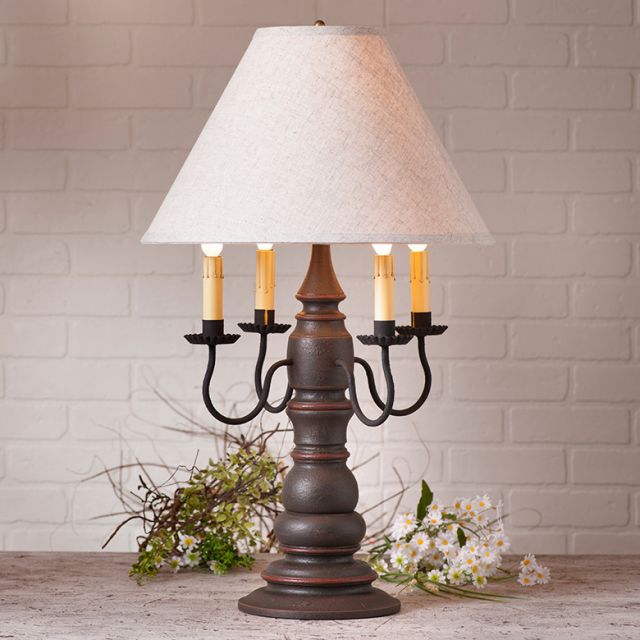 Bradford Lamp in Americana Espresso with Linen Ivory Shade
