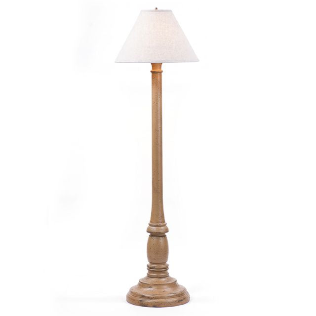 Brinton House Floor Lamp in Pearwood with Linen Ivory Shade