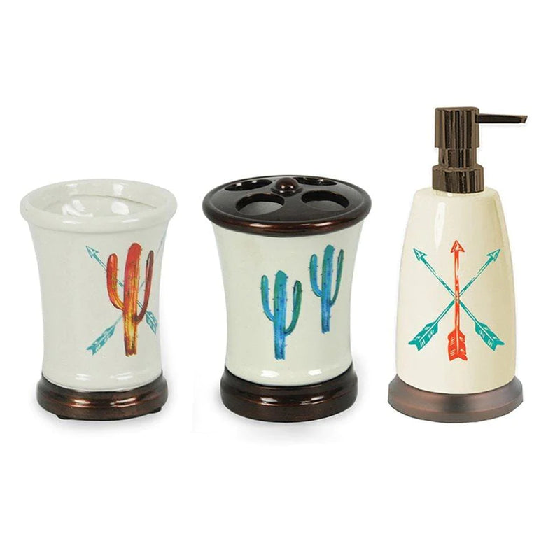 CACTUS 3-PC BATH COUNTERTOP ACCESSORY SET