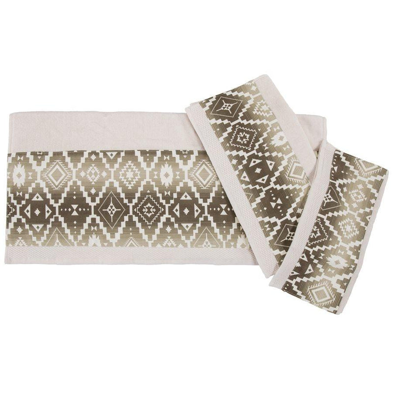 CHALET AZTEC 3PC TOWEL SET, CREAM
