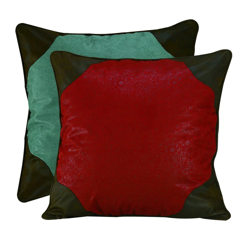 CHEYENNE RED & TURQUOISE REVERSIBLE EURO SHAM