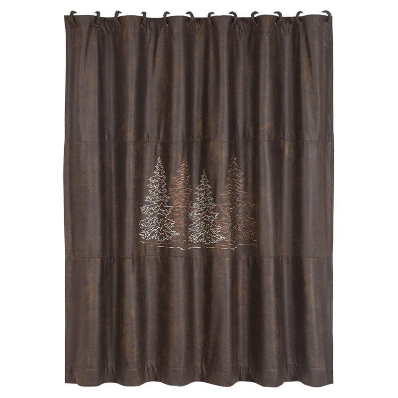 CLEARWATER PINES CHOCOLATE SHOWER CURTAIN
