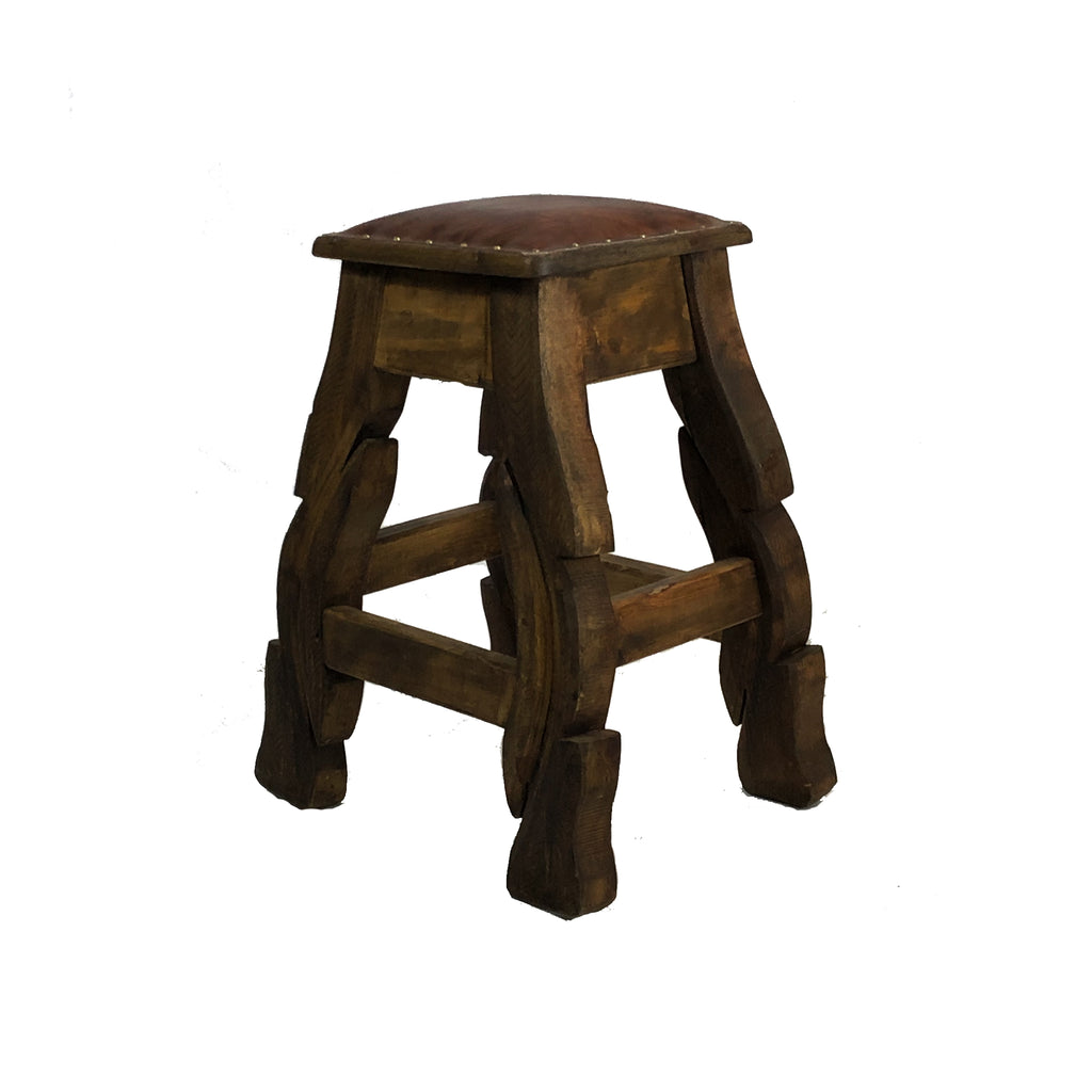Yugo 24" No back Bar stool with Leather seat