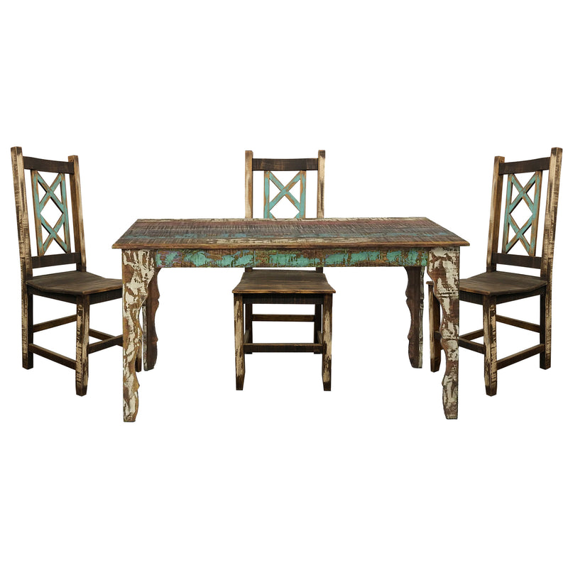 Cabana 5' Rustic Dining Table and 4 Cabana Rustic Chair