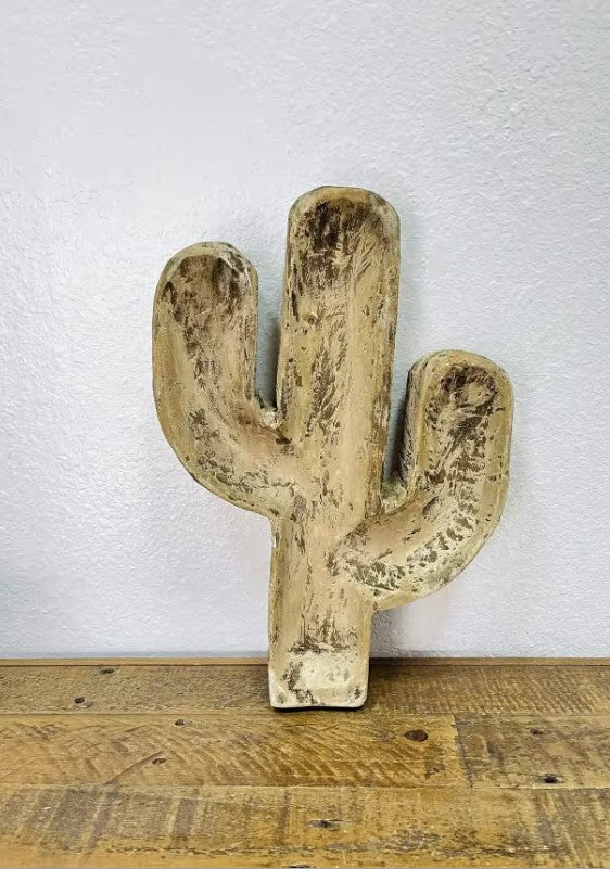 Cactus Dough Bowl, Antique White