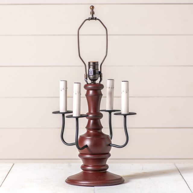 Cedar Creek Wood Table Lamp Base in Rustic Red
