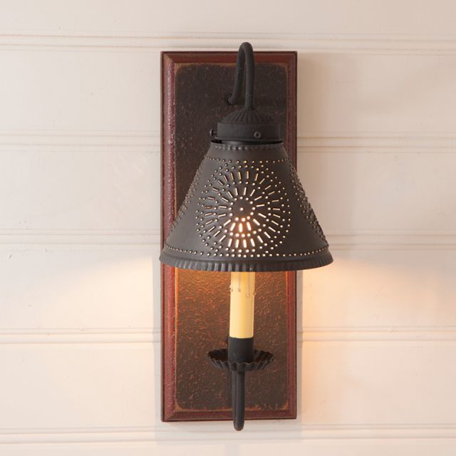 Crestwood Sconce in Espresso with Salem Brick