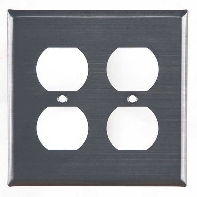 Double Outlet Cover Unpierced in Country Tin