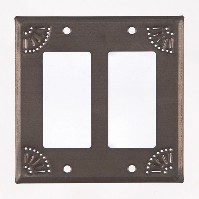 Double Rocker Cover with Chisel in Blackened Tin