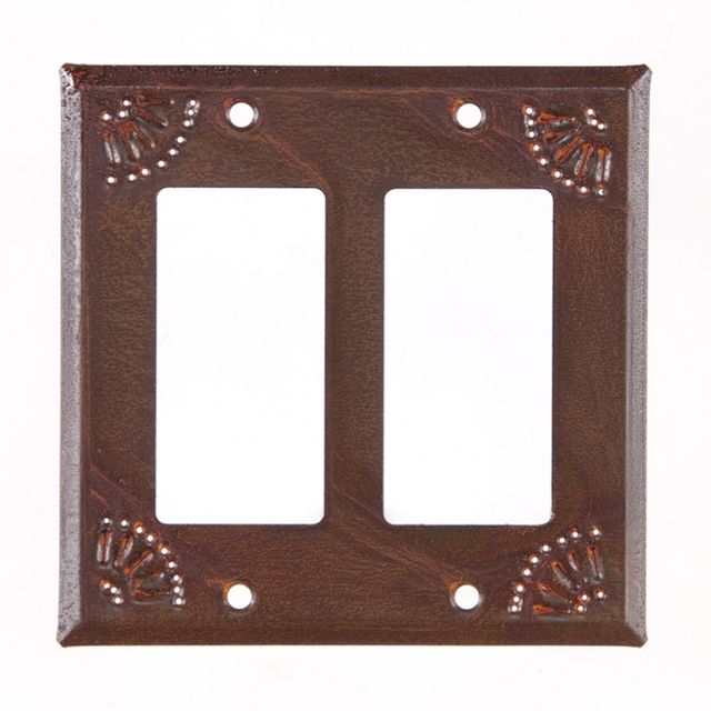 Double Rocker Cover with Chisel in Rustic Tin