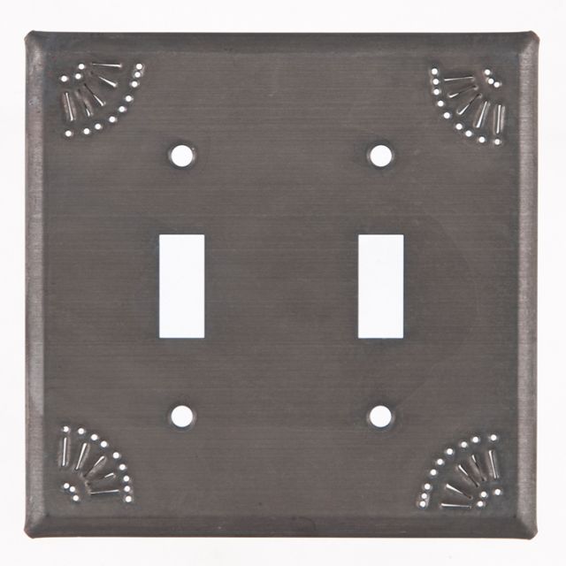 Double Switch Cover with Chisel in Kettle Black
