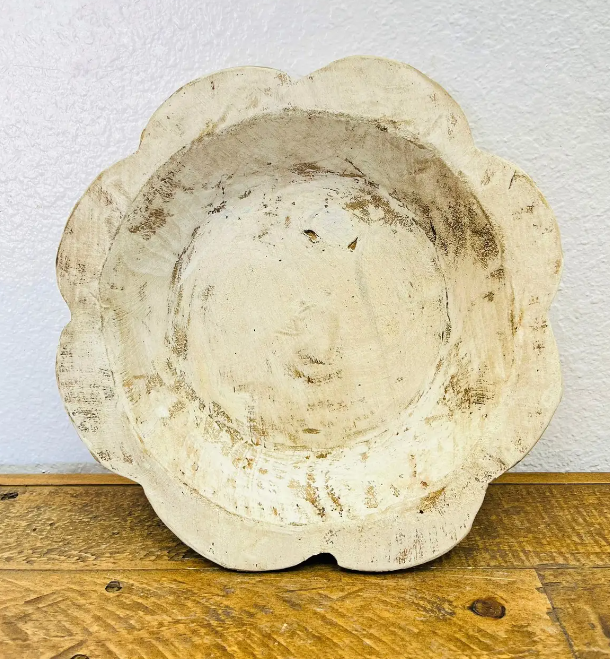 Flower Dough Bowl White